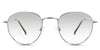 Allison black tinted Gradient glasses in the Shrike variant - they're narrow-sized metal frames with a high nose bridge.