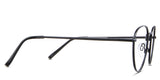 Allison eyeglasses in the sumi variant - have a slim temple arm.