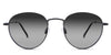 Allison black tinted Gradient   sunglasses in the Sumi variant - is a round frame with adjustable nose pads and a slim temple arm.