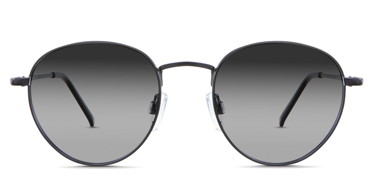 Allison black tinted Gradient   sunglasses in the Sumi variant - is a round frame with adjustable nose pads and a slim temple arm.