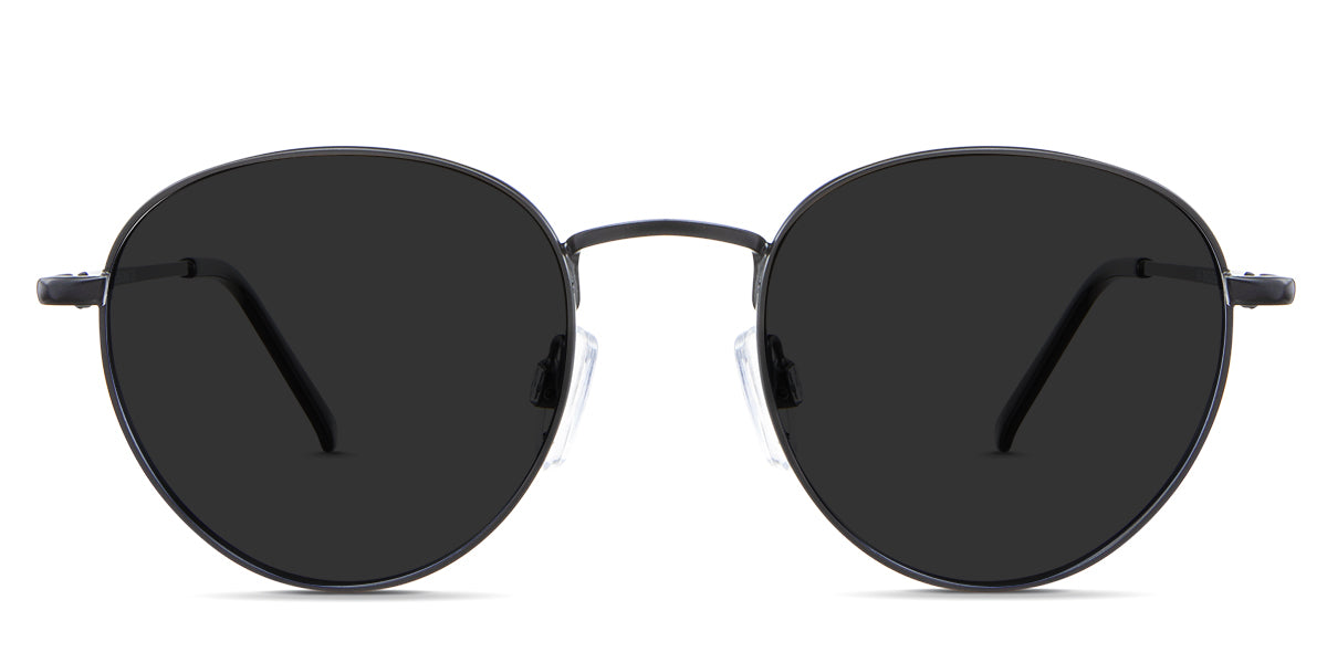 Allison Gray Polarized in the Sumi variant - is a round frame with adjustable nose pads and a slim temple arm.