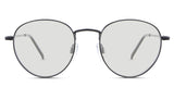 Allison black tinted Standard Solid glasses in the Sumi variant - is a round frame with adjustable nose pads and a slim temple arm.