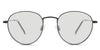 Allison black tinted Standard Solid glasses in the Sumi variant - is a round frame with adjustable nose pads and a slim temple arm.