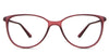 Amara eyeglasses in the rhodolite variant - is an oval frame in burgundy color.