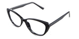 Amber eyeglasses in the midnight variant - have a U-shaped nose bridge.