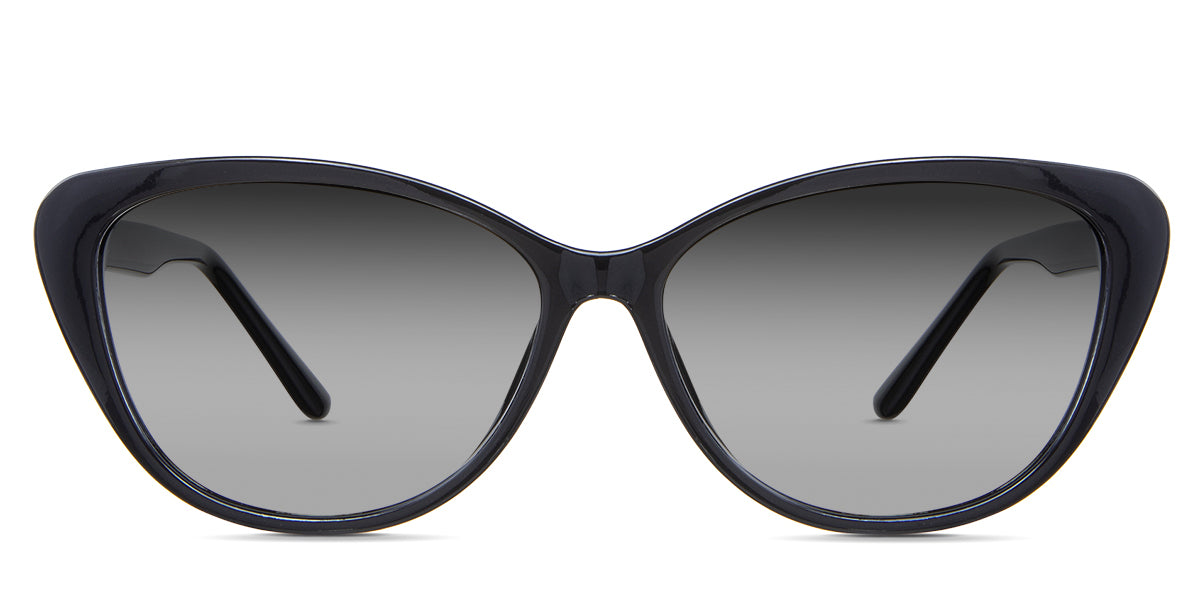 Amber black tinted Gradient sunglasses in the Midnight variant - it's an acetate frame with a U-shaped nose bridge and paddle-shaped temple tips.
