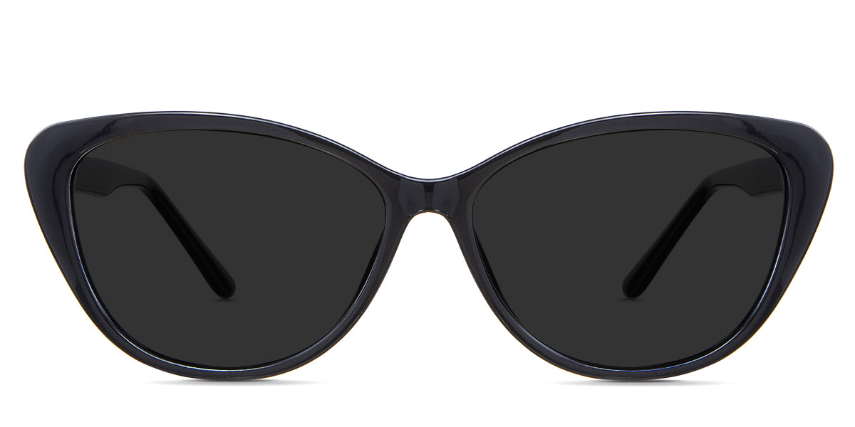 Amber black tinted Standard Solid sunglasses in the Latte variant - it's a full-rimmed frame with built-in nose pads and medium-thick arms.
