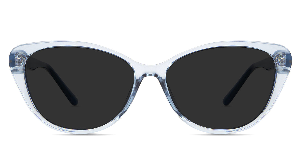 Amber black tinted Standard Solid sunglasses in the Latte variant - it's a full-rimmed frame with built-in nose pads and medium-thick arms.