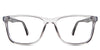 Ames eyeglasses in the smokey variant - it's a transparent rectangular frame in gray.