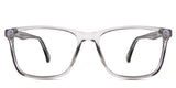 Ames eyeglasses in the smokey variant - it's a transparent rectangular frame in gray.