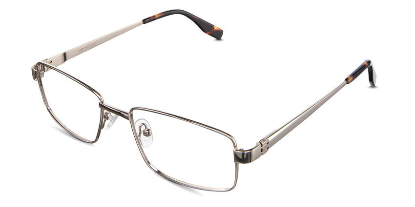 Anderson Eyeglasses in the argentina variant - have a U-shaped nose bridge and wide viewing lens.