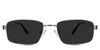 Anderson black tinted Standard Solid sunglasses in the argentina variant - it's a thin metal frame with a U-shaped nose bridge and wide viewing lens.