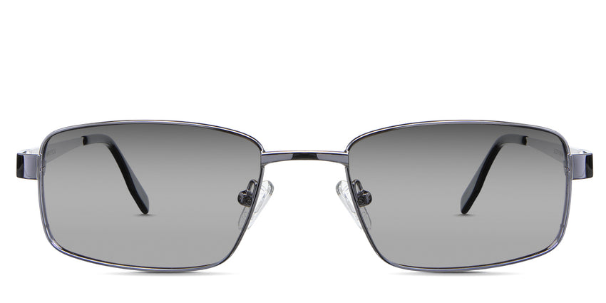 Anderson black tinted Gradient sunglasses in the brilliant variant - it's a full-rimmed rectangular frame with a high nose bridge and adjustable nose pads.