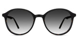 Anso black tinted Gradient sunglasses in spiny variant - it's a round acetate frame with a thin rim and temple arm.