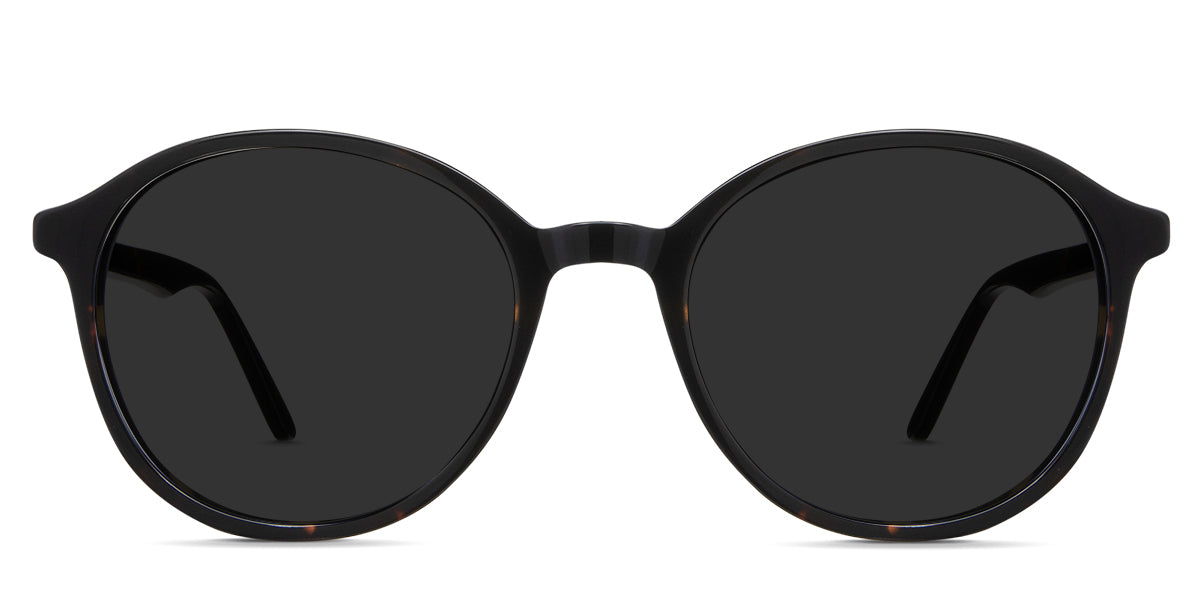 Anso Gray Polarized in spiny variant - it's a round acetate frame with a thin rim and temple arm.