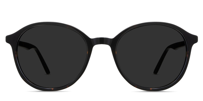 Anso Gray Polarized in spiny variant - it's a round acetate frame with a thin rim and temple arm.