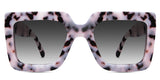 Apia black tinted Gradient wide frame in chiffon variant tortoiseshell pattern with broad arm and logo on it