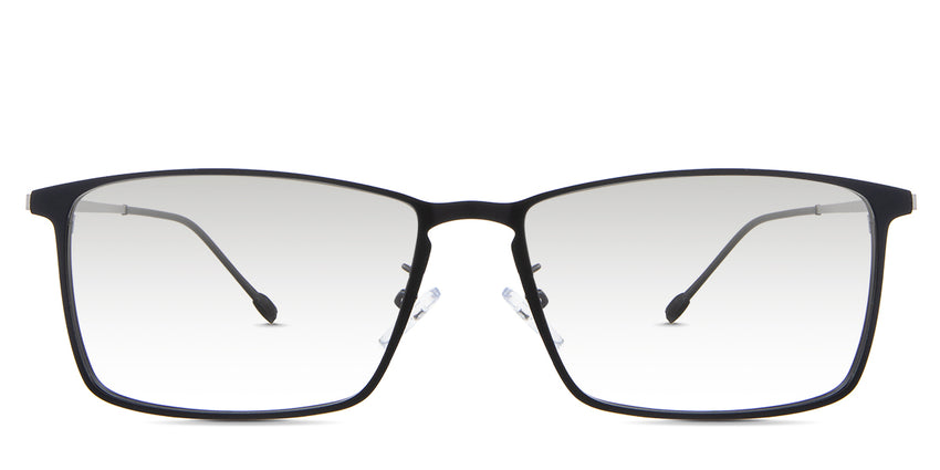 Ares black tinted Gradient glasses in the raven variant - it's a rectangular metal frame with a thin arm and hook-style hinges.
