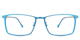 Ares eyeglasses in the celeste variant - it's a slim rectangular frame.