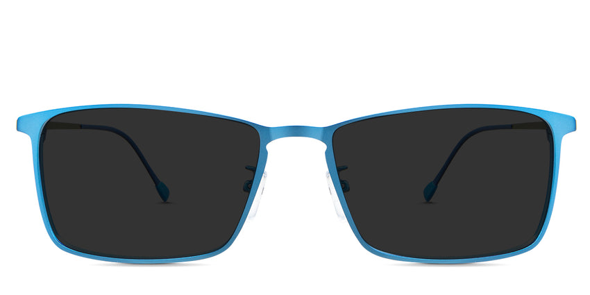 Ares Gray Polarized in the Celeste variant -  is a full-rimmed rectangular metal frame with an ultra-thin temple tip.