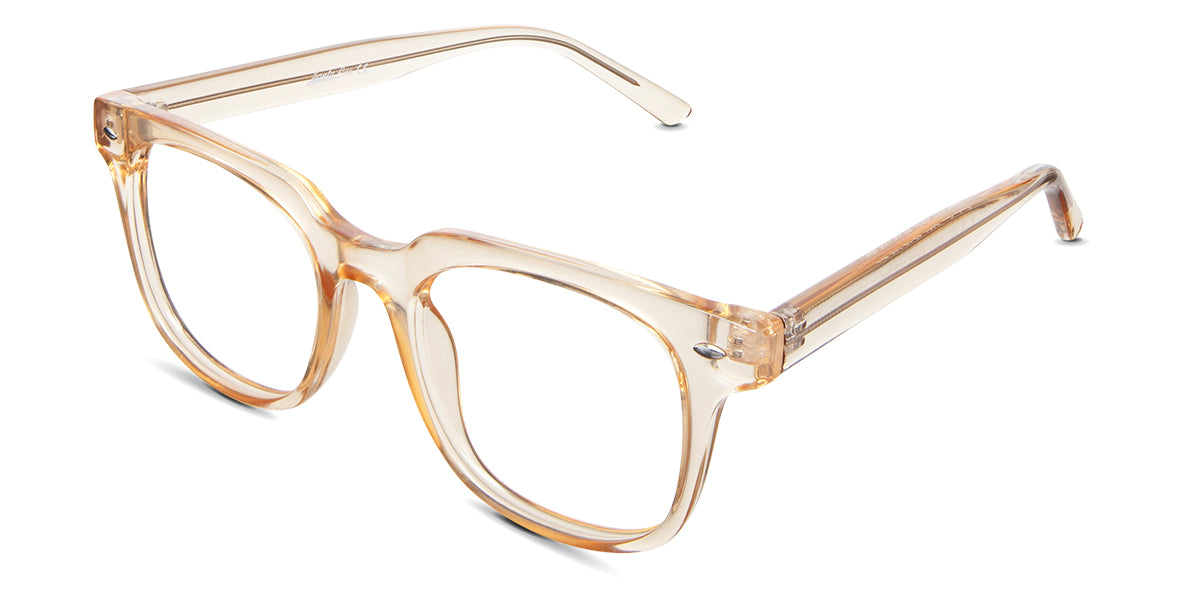 Ariella eyeglasses in the honeycomb variant - an acetate frame in golden brown color.