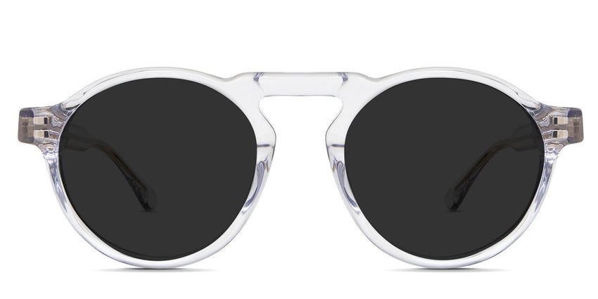 Ario Gray Polarized in the daffodil variant - it's a full-rimmed round frame with a high nose bridge.