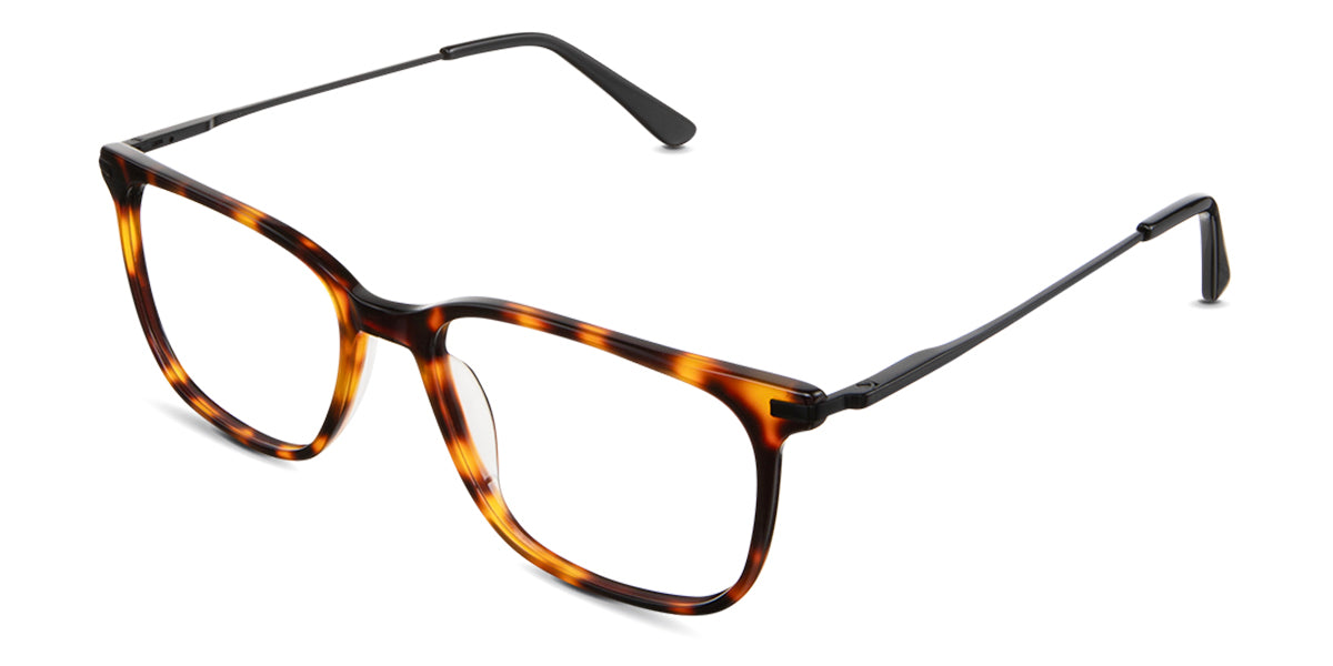 Arion Eyeglasses in pecan variant - it has a U-shaped nose bridge with bulit in nose pads