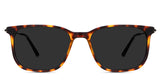Arion black tinted Standard Solid sunglasses in Pecan variant it's a full rimmed frame with tortoise pattern and it has a U-shaped nose bridge with bulit in nose pads.