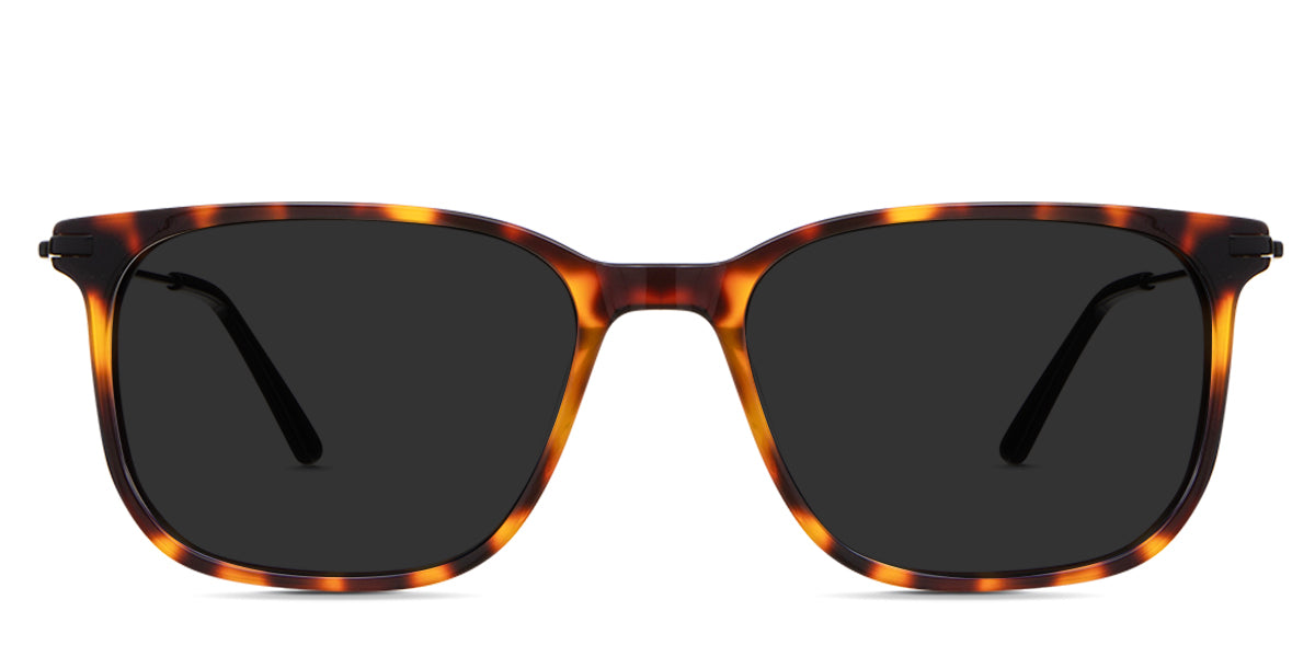 Arion Gray Polarized in Pecan variant it's a full rimmed frame with tortoise pattern and it has a U-shaped nose bridge with bulit in nose pads.