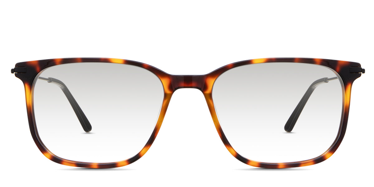 Arion black tinted Gradient glasses in pecan variant - is a full rimmed acetate frame with  thin metal temple arm with acetate tips