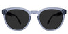 Arso Gray Polarized in mazarine variant - it's a transparent acetate frame with a thick temple arm and thin temple tips.