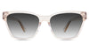 Asio black tinted Gradient sunglasses in chansey variant - it's a clear frame with broad temple arm and visible wire core.