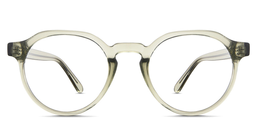 Asto prescription eyeglasses in the kinglet variant - are a round geometric frame shape in green color.