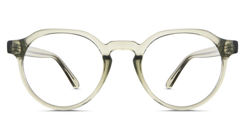 Asto prescription eyeglasses in the kinglet variant - are a round geometric frame shape in green color.