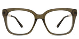 Ava frame in the matcha variant - it's a green acetate frame with square shape lens.
