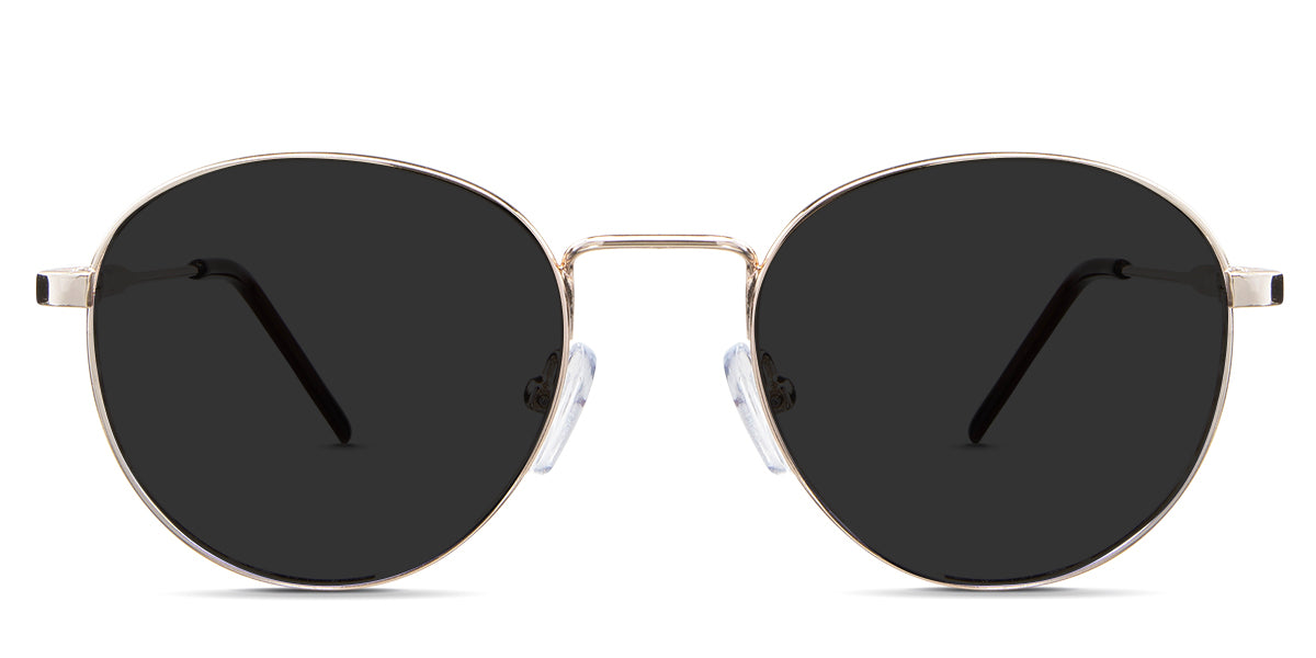 Axel gray Polarized in the Gold variant - is a metal frame with a high nose bridge and a combination of metal arm and acetate tips.