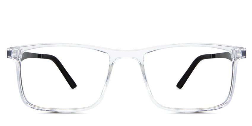 Axton eyeglasses in the clear variant - it's a full-rimmed frame in crystal clear color.