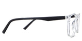 Axton eyeglasses in the clear variant - have a black color temple arm.