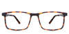 Axton eyeglasses in the demi variant - it's a rectangular frame in tortoise color.