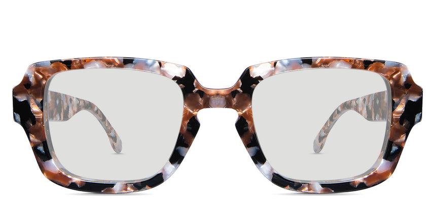 Baco black tinted Standard Solid sunglasses frame in sila variant - it's rectangle frame in tortoiseshell pattern