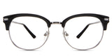 Bayler eyeglasses in the drongo variant - is a silver full-rimmed metal with half-rimmed black acetate.