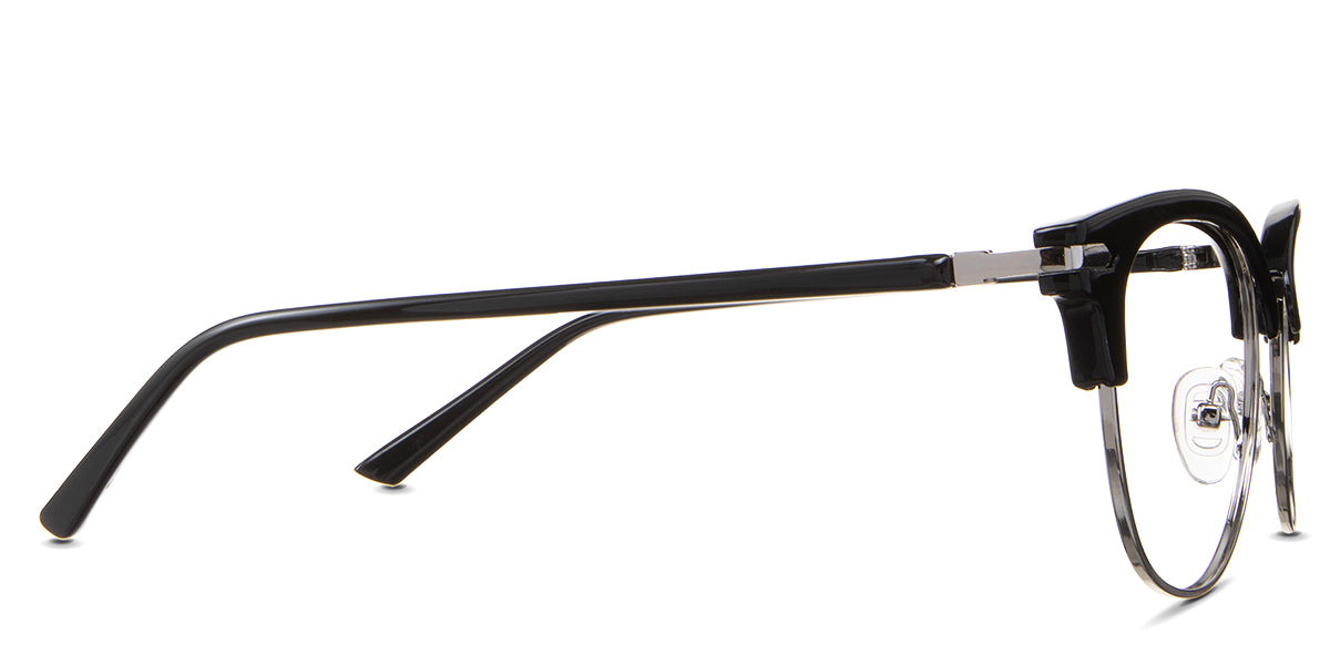Bayler eyeglasses in the drongo variant - have a slim temple.