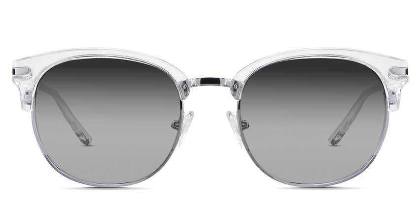 Bayler black tinted Gradient sunglasses in the plover variant - it's an oval cat-eye frame with a wide nose bridge and an acetate temple arm.