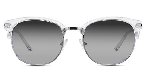 Bayler black tinted Gradient sunglasses in the plover variant - it's an oval cat-eye frame with a wide nose bridge and an acetate temple arm.