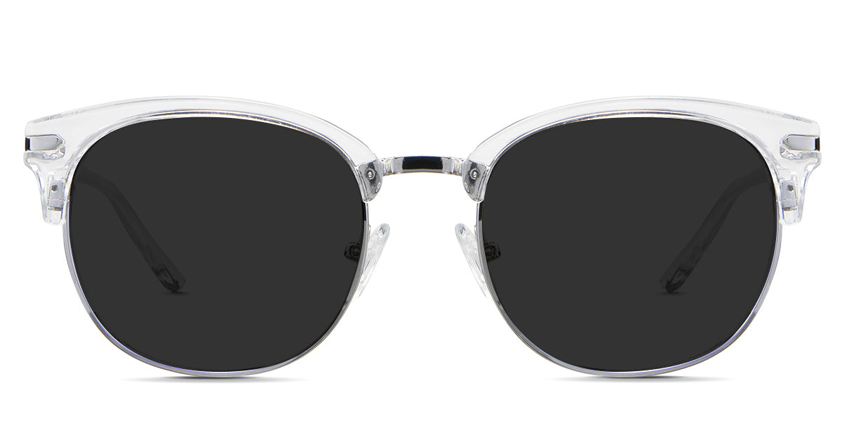 Bayler black tinted Standard Solid sunglasses in the plover variant - it's an oval cat-eye frame with a wide nose bridge and an acetate temple arm.