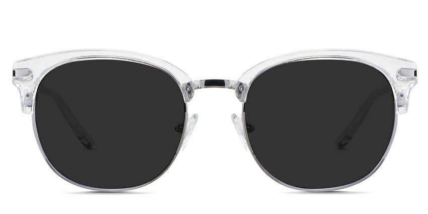 Bayler Gray Polarized in the plover variant - it's an oval cat-eye frame with a wide nose bridge and an acetate temple arm.