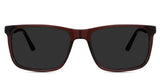 Belio  black tinted Standard Solid sunglasses in burnish variant - is a full rimmed frame with built-in nose pad. 