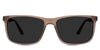 Belio Gray Polarized in neville variant - is a rectangular acetate frame with with visible wire core in the arm. 