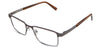 Benge Eyeglasses in the copper variant - it has a two-toned color of brown angle
