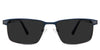 Benge black tinted Standard Solid in murgese variant - is a wide metal frame with a 17mm flat nose bridge and metal temple arms with acetate tips.